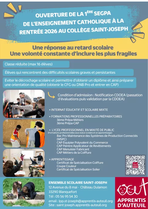 Affiche SEGPA Saint-Joseph